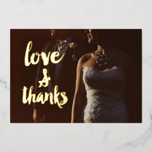 Invitación Con Relieve Metalizado Foto de amor y agradecimiento Gracias Boda