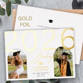 Invitación Con Relieve Metalizado Foto de arco de graduado elegante graduación 2026