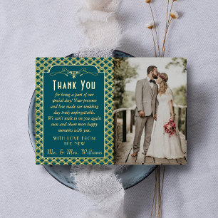 Invitación Con Relieve Metalizado Foto de boda Art Déco Gatsby vintage de los años 2