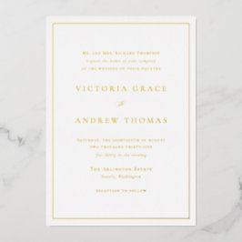 Invitación Con Relieve Metalizado Foto de Boda formal de tipografía precargada por R