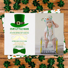 Invitación Con Relieve Metalizado Foto de cumpleaños del Día de San Patricio