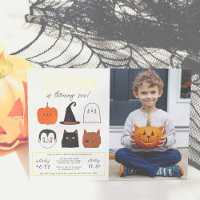 Foto de cumpleaños moderna de Halloween amigos con