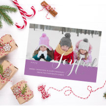 Foto de familia alegre de Navidad con guión modern