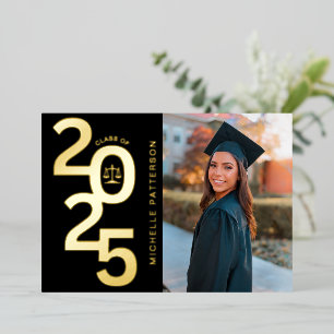 Invitación Con Relieve Metalizado Foto de graduación de la Facultad de Derecho de la