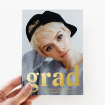 Foto de graduación moderna con lámina de oro