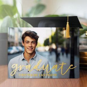 Invitación Con Relieve Metalizado Foto de graduación y Fiesta