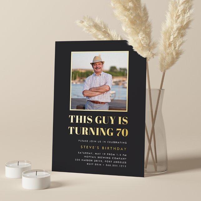 Invitación Con Relieve Metalizado Foto de la fiesta de cumpleaños número 70 (Subido por el creador)