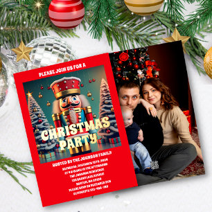 Invitación Con Relieve Metalizado Foto de la fiesta de Navidad del Cascanueces