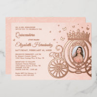 Foto de la princesa Rosa de oro Rubor rosa Quincea