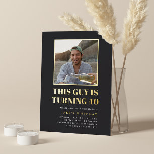 Invitación Con Relieve Metalizado Foto del Fiesta de cumpleaños número 40