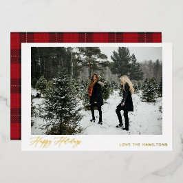 Invitación Con Relieve Metalizado Foto instantánea de Happy Holidays