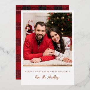 Invitación Con Relieve Metalizado Foto instantánea de Navidad o festiva - con cuadro