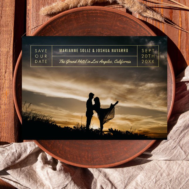 Invitación Con Relieve Metalizado Foto mínima de bloque de títulos Guardar la fecha (Subido por el creador)