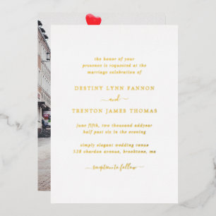 Invitación Con Relieve Metalizado Foto moderna Boda simple y elegante