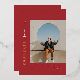 Invitación Con Relieve Metalizado Foto moderna de graduado