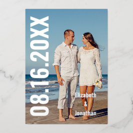 Invitación Con Relieve Metalizado Foto moderna Salven la fecha