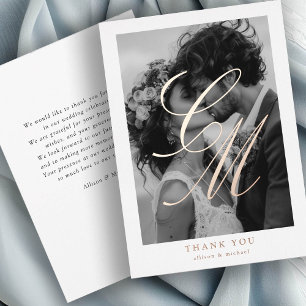 Invitación Con Relieve Metalizado Foto-Monograma, Rosa-Oro-Relieve metalizado, ¡GRAC