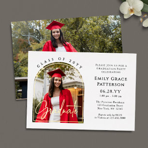 Invitación Con Relieve Metalizado Foto: Partido de Graduación de Guiones para Gradua