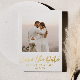 Invitación Con Relieve Metalizado Foto Personalizada Imagen Boda Guardar La Fecha Or