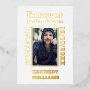 Invitación Con Relieve Metalizado Foto Personalizada Por Siempre en Nuestros Corazon
