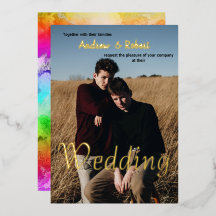 Foto personalizada y boda gay de arcoíris de acuar
