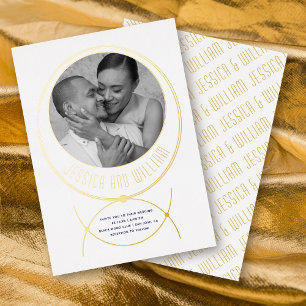 Invitación Con Relieve Metalizado Fotografía de boda blanco inspirada en joyas de ma