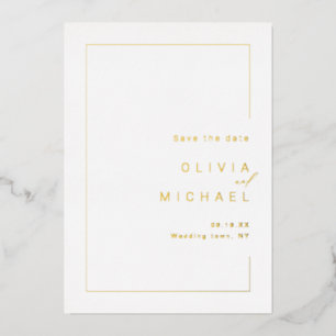 Invitación Con Relieve Metalizado Fotografía minimalista del marco de moda moderno g