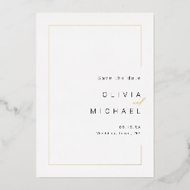 Invitación Con Relieve Metalizado Fotografía minimalista del marco de moda moderno g