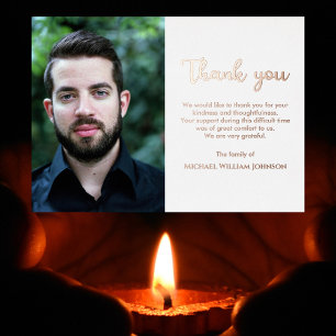 Invitación Con Relieve Metalizado Fotografía Simpatía Bereavement Funeral White Rose