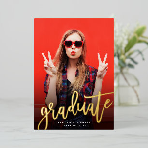 Invitación Con Relieve Metalizado Fotos de GRADUATE 2023 estilo de escritura minimal