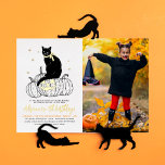 Invitación Con Relieve Metalizado Fotos de Halloween de gato negro de Relieve metali<br><div class="desc">¡Añade algo de brillo a estas invitaciones de cumpleaños con verdadero Relieve metalizado! "Será muy divertido, pero temible, ¡cuidado! Así que ven y únete a nosotros... ¡si te atreves!" es como estas tarjetas invitan a amigos y familiares a la fiesta temática de Halloween. En el medio de la tarjeta, un...</div>