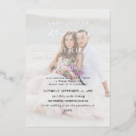 Invitación Con Relieve Metalizado Fotos de Recepción de Boda Después de la Fiesta