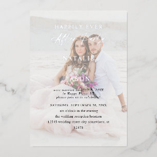 Invitación Con Relieve Metalizado Fotos de Recepción de Boda Después de la Fiesta