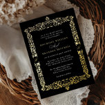 Invitación Con Relieve Metalizado Frontera Ornata del Siglo XIX<br><div class="desc">Marco de borde antiguo estampado con fondo de color editable y 3 colores de Relieve metalizado; corte/pegue cualquier elemento desde el frente a la "capa de Relieve metalizado" y cambie a "color negro" si desea que todo el texto se imprima en Relieve metalizado</div>