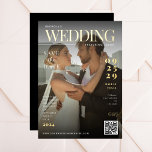 Invitación Con Relieve Metalizado Funny Magazine tapa Boda único de foto oscura<br><div class="desc">Sorprenda a sus seres queridos con esta invitación ultra elegante,  que incluye su foto y detalles de personalizado. Añade fácilmente todos tus detalles haciendo clic en la opción "personalizar".</div>