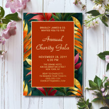 Gala de Evento de Caridad Floral Botánico Moderno