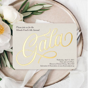 Invitación Con Relieve Metalizado Gala de eventos corporativos invitan a titular de