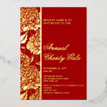Gala de Noche de Evento de Caridad Botánica Roja E