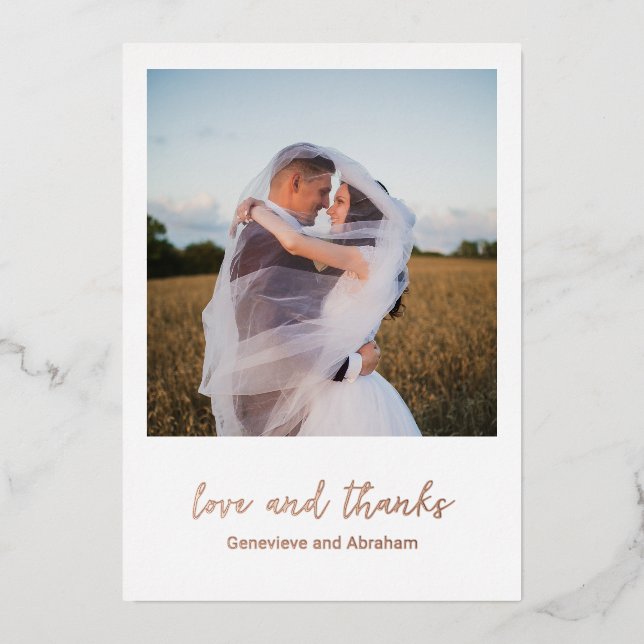 Invitación Con Relieve Metalizado Genevieve Photo Modern Boda (Anverso)