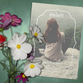 Invitación Con Relieve Metalizado Geometric Frame Graduation Announcement