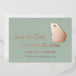 Invitación Con Relieve Metalizado Georgia Boda Guardar la Fecha Rosa Dorado