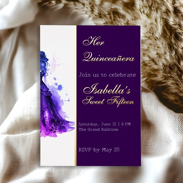 Invitación Con Relieve Metalizado Glam Quince gótico (Subido por el creador)