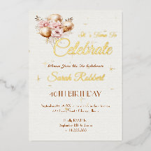 Globos de cumpleaños oro real