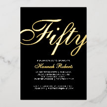 Gold Foil Fifty and Fabulous 50th Birthday Party 