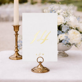 Invitación Con Relieve Metalizado Gold Foil Wedding Table Numbers 1–29 