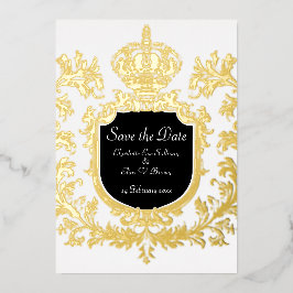 Invitación Con Relieve Metalizado Gold Save the Date, Boda,