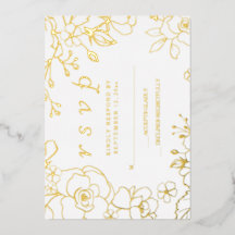 Golden Elegant Wedding RSVP Real Gold