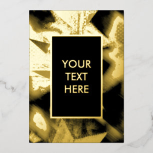 Invitación Con Relieve Metalizado Golden Grunge Blank