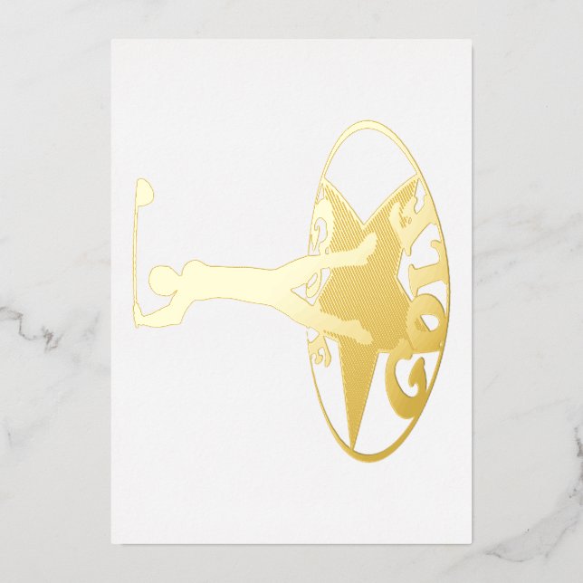 Invitación Con Relieve Metalizado Golf: un juego maravilloso (Anverso)