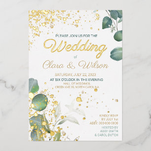 INVITACIÓN CON RELIEVE METALIZADO GORGEOUS GOLD BODA